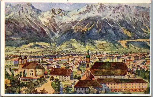 36342 - Künstlerkarte - Innsbruck vom Berg Isel , Jos. Ruepp - nicht gelaufen