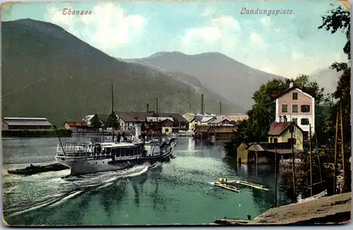 36350 - Oberösterreich - Ebensee , Landungsplatz - gelaufen 1907