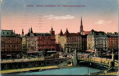 36357 - Wien - Franz Josefskai mit Ferdinandsbrücke - gelaufen