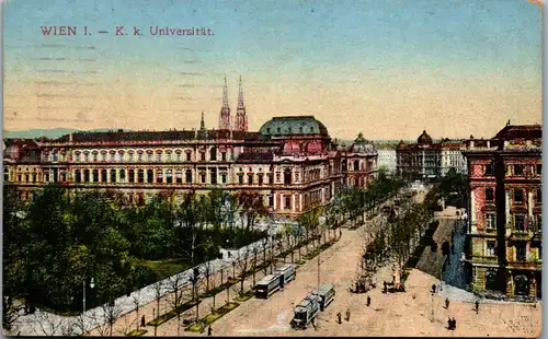 36364 - Wien - Wien I , K. k. Universität - gelaufen 1917
