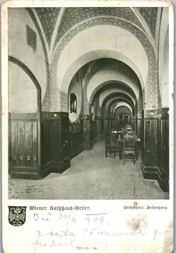 36367 - Wien - Wiener Rathaus Keller , Volkskeller Seitengang - gelaufen 1906