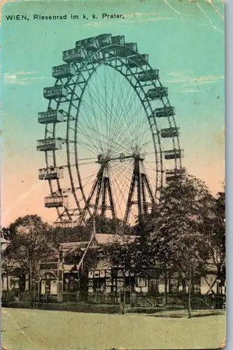 36370 - Wien - Riesenrad im K. k. Prater - gelaufen 1914