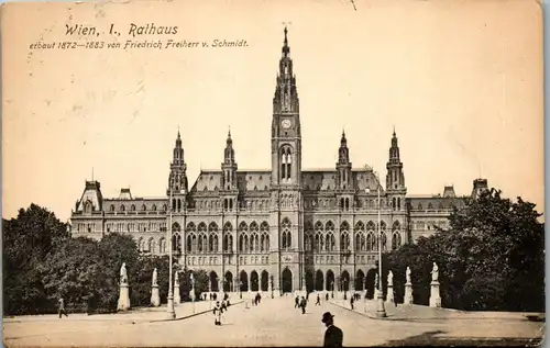 36380 - Wien - Wien I , Rathaus - gelaufen 1918