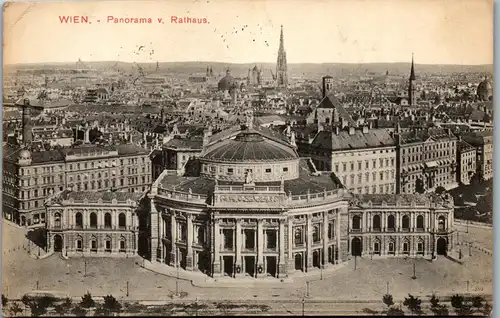 36386 - Wien - Panorama v. Rathaus - gelaufen 1909