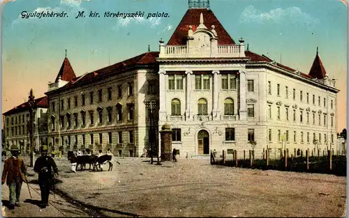 36391 - Rumänien - Gyulafehervar , Karlsburg , M. kir. Törvenyszeki palota - gelaufen 1915