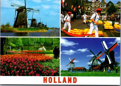 36409 - Niederlande - Kinderdijk , Alkmaar , Keukenhof , Zaanse Schans , Mehrbildkarte , Windmühle - gelaufen 2008