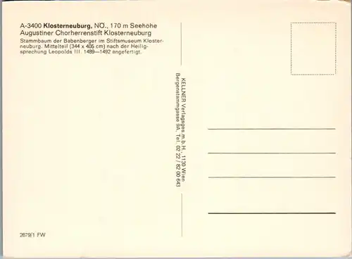 36421 - Niederösterreich - Klosterneuburg , Augustiner Chorherrnstift , Stift , Stammbaum der Babenberger - nicht gelaufen