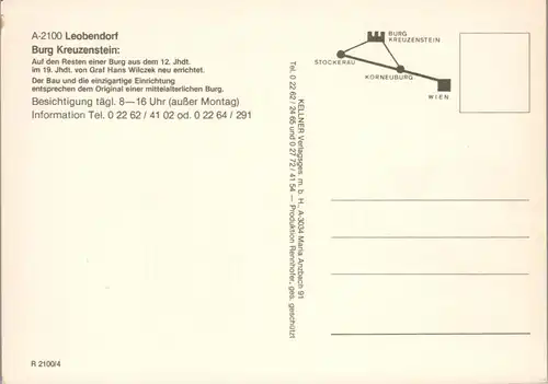 36425 - Niederösterreich - Leobendorf , Burg Kreuzenstein - nicht gelaufen