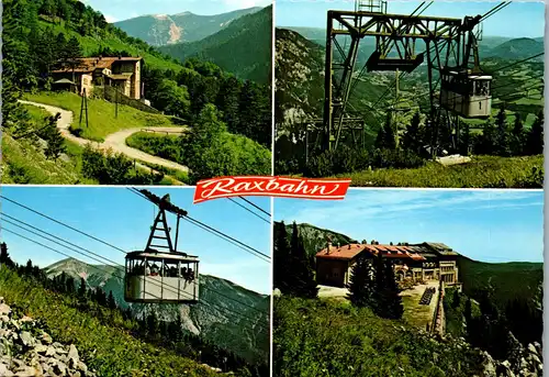 36445 - Niederösterreich - Raxbahn , Talstation mit Schneeberg , Blick ins Reichenauertal , Gondel , Bergstation - nicht gelaufen