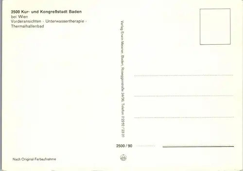 36470 - Niederösterreich - Baden , Unterwassertherapie , Thermalhallenbad - nicht gelaufen