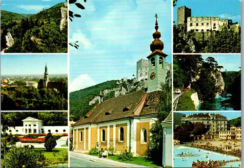 36471 - Niederösterreich - Baden , Helenenkirche mit Ruine Rauhenstein , Mehrbildkarte - nicht gelaufen