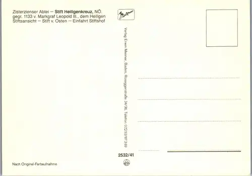 36484 - Niederösterreich - Heiligenkreuz , Stift , Zisterzienser Abtei , Mehrbildkarte - nicht gelaufen