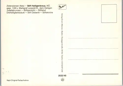 36486 - Niederösterreich - Heiligenkreuz , Zisterzienser Abtei , Mehrbildkarte - nicht gelaufen