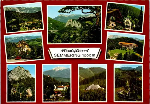 36501 - Niederösterreich - Semmering , Grandhotel Panhans , Polleroswand , Kirchlein , Südbahnhotel , Klamm , Mehrbildkarte - nicht gelaufen