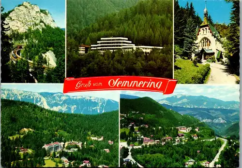 36505 - Niederösterreich - Semmering , Viadukt Kalte Rinne , Panorama gegen Rax , Villenviertel gegen Schneeberg - nicht gelaufen