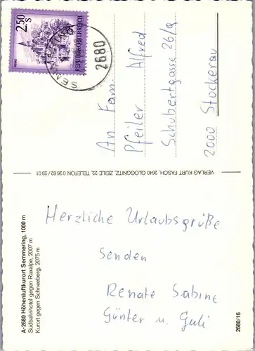 36515 - Niederösterreich - Semmering , Südbahnhotel gegen Raxalpe , Schneeberg , Mehrbildkarte - gelaufen