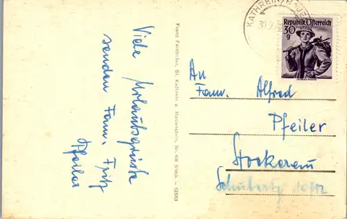 36568 - Steiermark - St. Kathrein am Hauenstein , Eggschmiede , Rosegger's Waldheimat - gelaufen 1962