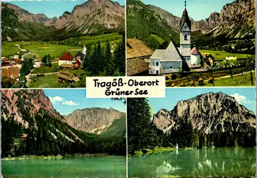36579 - Steiermark - Tragöß Oberort , Grüner See , Kreuzteich , Kirche , Mehrbildkarte - nicht gelaufen