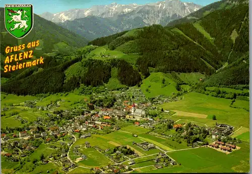 36627 - Steiermark - Aflenz , Panorama mit Hochschwab - gelaufen 1986