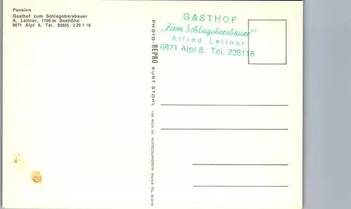 36676 - Steiermark - Krieglach , Alpl , Pension Gasthof zum Schlagobersbauer , A. Leitner - nicht gelaufen