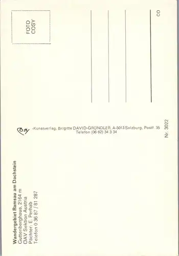 36696 - Steiermark - Ramsau am Dachstein , Guttenberghaus , Sinabell , Eselstein , E. Perhab - nicht gelaufen
