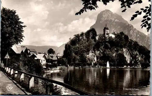 36768 - Oberösterreich - Traunkirchen mit Traunstein - gelaufen 1956