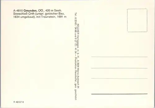 36797 - Oberösterreich - Gmunden am Traunsee , Schloß Orth , Ort , Traunstein - nicht gelaufen