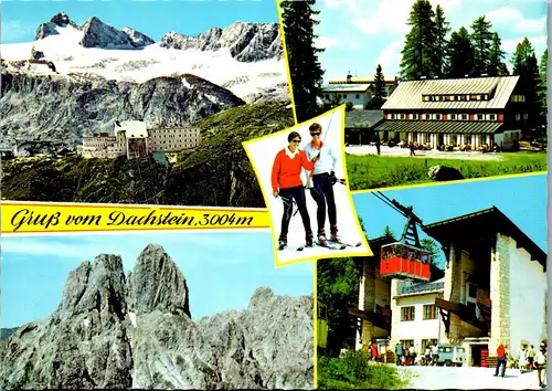 36809 - Oberösterreich - Hoher Dachstein mit Hallstättergletscher und Berghotel Krippenstein , Schönberghaus - nicht gelaufen