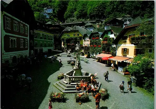 36810 - Oberösterreich - Hallstatt im Salzkammergut , Marktplatz  - nicht gelaufen