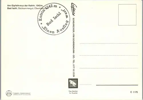 36852 - Oberösterreich - Bad Ischl , Am Gipfelkreuz der Katrin - nicht gelaufen