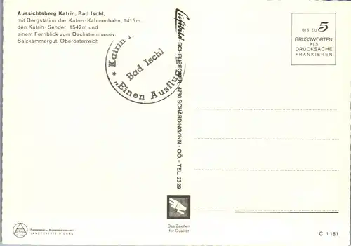 36859 - Oberösterreich - Bad Ischl , Bergstation Katrin , Sender , Kabinenbahn - nicht gelaufen