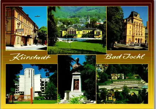 36863 - Oberösterreich - Bad Ischl , Kuranstalt Goldenes Kreuzh , Kaiservilla , Post u. Telegraphenamt , Denkmal Dr. Wirer , SVA Sanatorium - nicht gelaufen