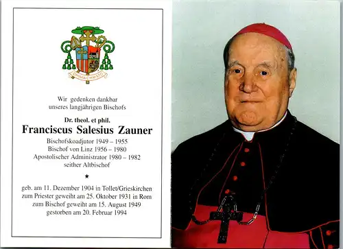 36871 - Heiligenbild - Bischof Franciscus Salesius Zauner