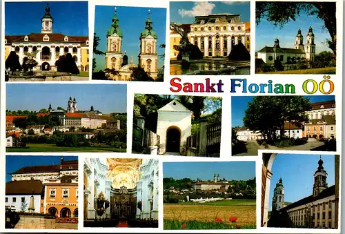 36878 - Oberösterreich - St. Florian , Augustiner Chorherrenstift , Barocke Stiftsanlage , Mehrbildkarte - nicht gelaufen