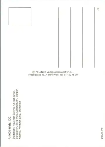 36882 - Oberösterreich - Wels , Stadtmotiv , Salome Alt , Got. Erker , Burggarten , Mehrbildkarte - nicht gelaufen