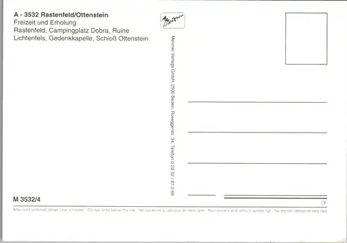 36893 - Niederösterreich - Rastenfeld , Ottenstein , Campingplatz Dobra , Ruine Lichtenfels , Gedenkkapelle - nicht gelaufen