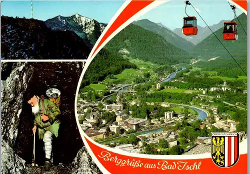 36916 - Oberösterreich - Bad Ischl mit Blick gegen Ebensee , Traunstein und Schlafende Griechin , Hallstätter salzbergmann - nicht gelaufen