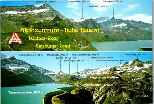 36926 - Salzburg - Uttendorf , Hohe Tauern , Alpin Zentrum , Rudolfshütte , Weissee , Tauernmoossee  - nicht gelaufen