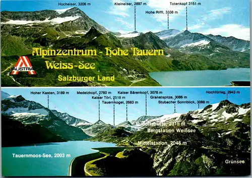 36930 - Salzburg - Uttendorf , Hohe Tauern , Alpin Zentrum , Rudolfshütte , Weissee , Tauernmoossee  - nicht gelaufen