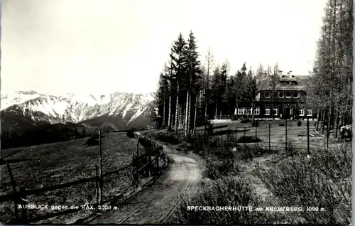 36967 - Niederösterreich - Speckbacherhütte am Kreuzberg , Ausblick gegen die Rax - nicht gelaufen 1966