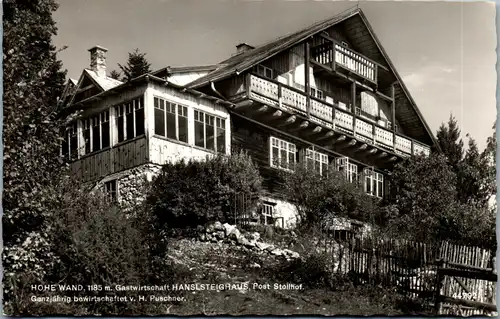 36979 - Niederösterreich - Hohe Wand , Gastwirtschaft Hanslsteighaus , H. Puschner - gelaufen 1963