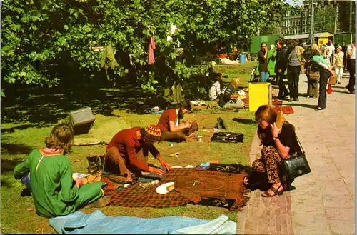 37003 - Niederlande - Amsterdam , Straatmarkt Leidse Bosjes , Strassenmarkt - gelaufen