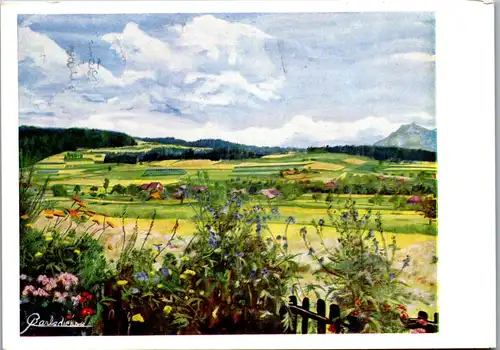 37017 - Künstlerkarte - Genevieve Barbedienne , Landschaft , signiert - gelaufen 1968