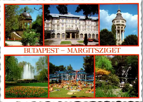 37058 - Ungarn - Budapest , Margitsziget , Mehrbildkarte - nicht gelaufen