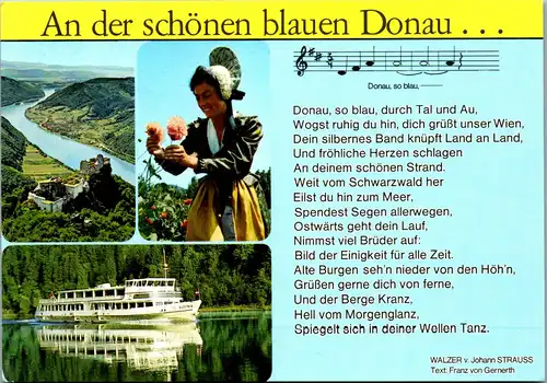 37147 - Niederösterreich - An der schönen blaunen Donau , Liederkarte , Walzer v. Johann Strauss - nicht gelaufen