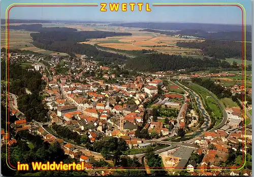 37180 - Niederösterreich - Zwettl im Waldviertel , Kuenringerstadt , Panorama - nicht gelaufen