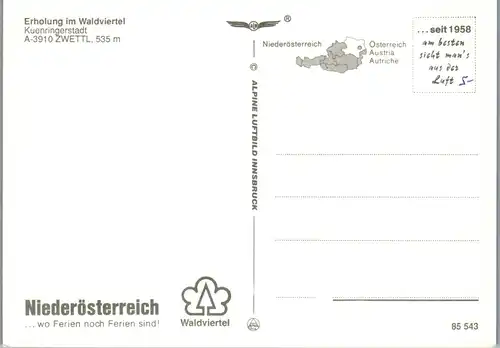 37180 - Niederösterreich - Zwettl im Waldviertel , Kuenringerstadt , Panorama - nicht gelaufen