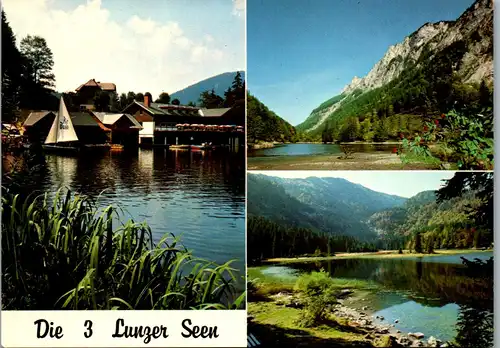 37212 - Niederösterreich - Die 3 Lunzer Seen , Lunzersee , Mittersee ,Obersee mit Dürrnstein - nicht gelaufen