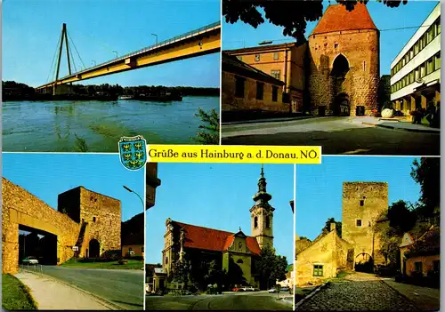 37225 - Niederösterreich - Hainburg an der Donau , donaubrücke , Ungartor , Fischertor , Wienertor , Mehrbildkarte - nicht gelaufen