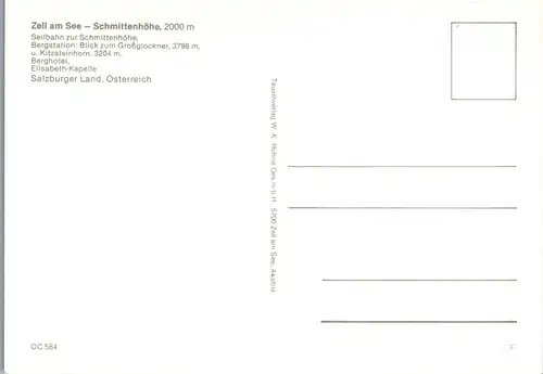 37234 - Salzburg - Zell am See , Schmittenhöhe , Berghotel , Seilbahn , Mehrbildkarte , Kitzsteinhorn - nicht gelaufen